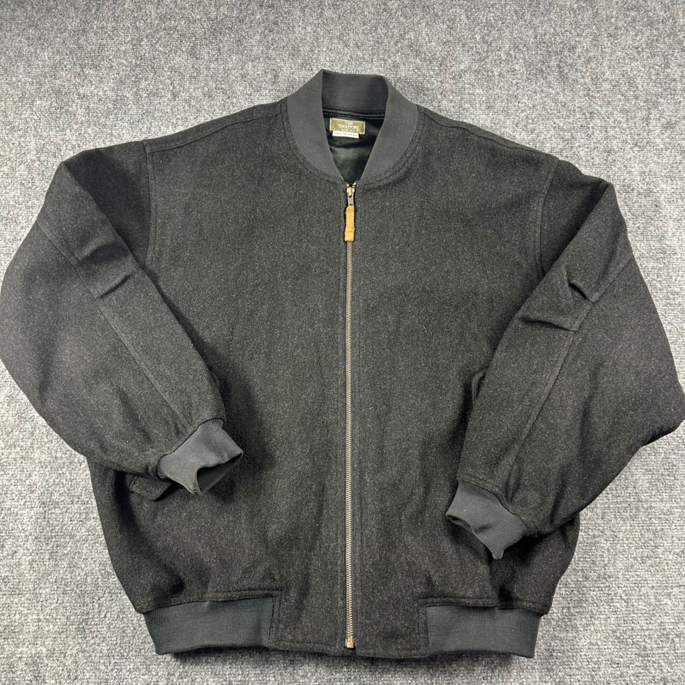 The Territory Ahead Bomber Jacket Mens L Grey 100% Wool Full Zip Heavyweight